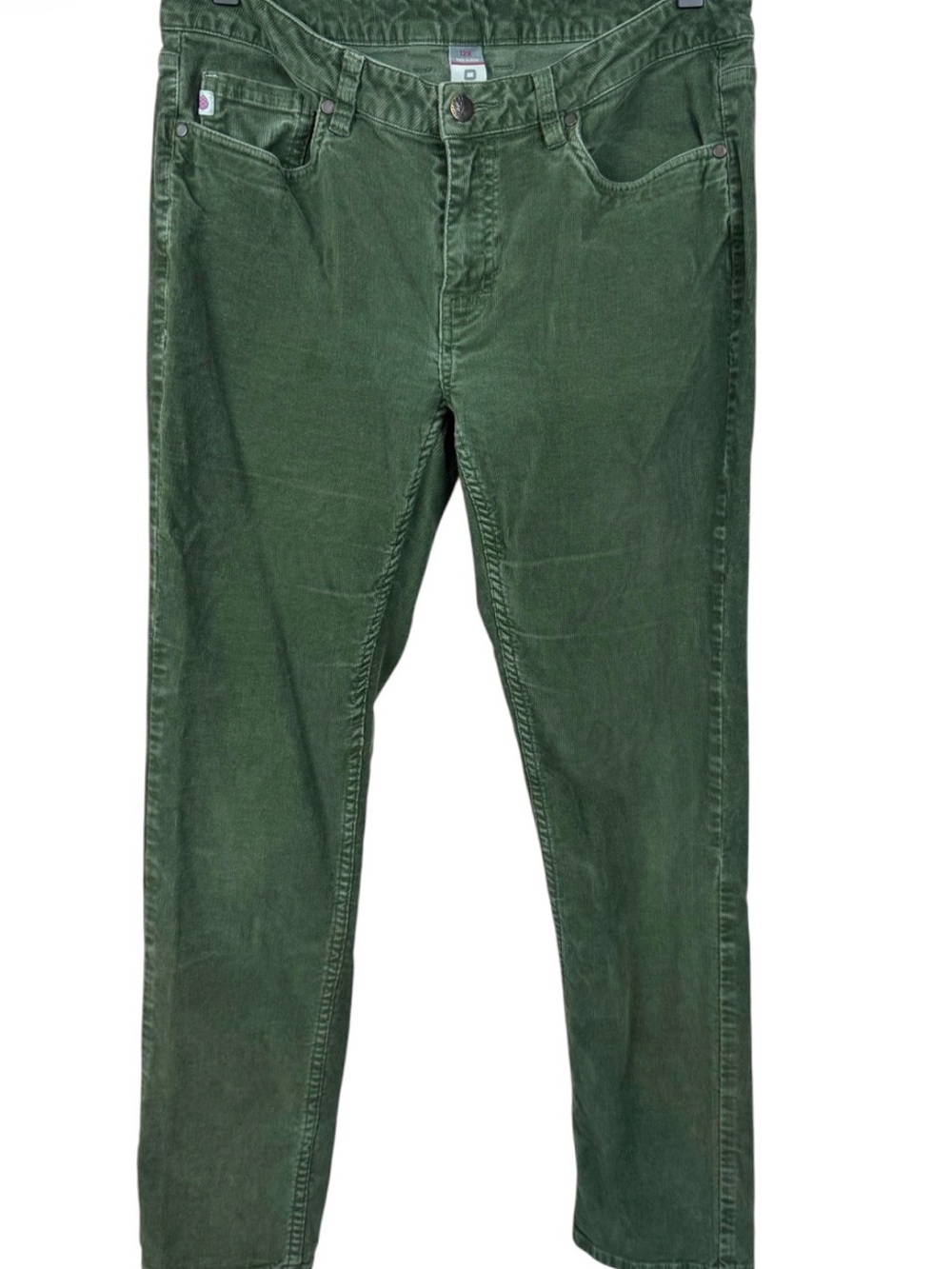 Stio rivet corduroy Sz 12 Organic Cotton stretch pants Green